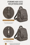 Women's Gray Mini Multi-Compartment Fabric Backpack – Daily Use Bag with Flap Pocket Detail - 5