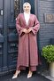 Epaulet Detailed Kimono Suit Dusty Rose 19253 - 3
