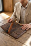 Wallet Men's Genuine Leather Men's Card Holder Functional Long Wallet Phone Coin Purse - Tan Rover - 8