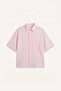 100% Cotton Boxy Fit Embroidered Muslin Short Sleeve Pink Shirt I3102Ax26Hs - 7