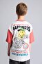 100% Cotton Smiley World Oversized Crew Neck Back Printed Short Sleeve Ecru T-Shirt for Boys H8314 - 6