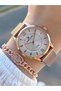 24 Months Warranty Rose Gold Mesh Steel Tarnish-Free Cord 30 Mt Water Resistant Wristwatch Bracelet - 2