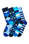 مجموعة جوارب Happy Socks للرجال من القطن المزخرف باللون الأزرق الداكن مكونة من 4 قطع P003447 - 2
