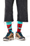 جوارب Happy Socks للرجال من القطن باللون الأزرق بنمط سبايدر مان P003610 - 2
