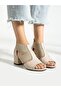 FANCY Cream Heeled Women's Shoes - 2