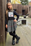 Black and White Skirt Blouse Set - 4