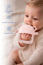 Crabby Silicone Teether with Holding Ring Pink
