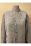 Beaded Knitwear Stylish Patterned Mother's Cardigan with Pearl Detail / Gray - 2