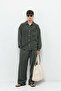 Oversized washed shirt with pocket detail - khaki - 6