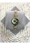 Lotus Stone Cord Gold Green Dial Women's Wristwatch - 3