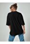 Ve1249 Graphic Printed Black Oversize T-Shirt - 3