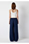 Linen Blend Navy Blue Trousers 1011269-82318 - 5