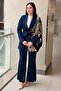 Organza Brocade Fabric Combination Jacket and Pants Set - 2