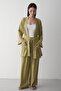 Khaki 100% Cotton Belted Kimono Set with Pockets - 8491 - 4