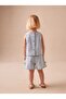 Girl's 2 Piece Set Denim Jeans Shorts and Blouse with Snap Closure at Back Light Blue - 2