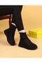 Afron Black Stone-Detail Winter Women's Boots