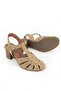 , Women's Genuine Leather Heels Sandals 1611050Z8425 Beige - 6
