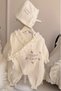 Baby Name Embroidered 100% Cotton Muslin Hospital Discharge Set Pillow Blanket Stroller Cover Double Breasted - 3