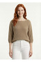 Camel Boat Neck Casual Knitwear Sweater - 2