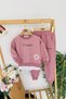 My Little Girl's Chosen Flower Embroidered Shirt Detailed Girl's 2-Piece Set - Dusty Rose