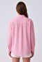Pink Wrapped Detailed Striped Shirt - 8