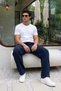 Balve 100% Cotton Baggy Muslin Fabric Men's Navy Blue Trousers Lace-Up Elastic Waist Summer Trousers - 3