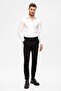 Black Men's Slim Fit Trousers with Accessory Detail