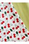 2 Pieces of 50 cm Wide Pastel Green and Red Cherry Patterned Cotton Fabric for Bags, Wallets, Hobby Projects - 4
