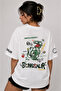 Unisex Plus Size Crew Neck Dinosaur Back Detail Printed Oversized 100% Cotton t-shirt