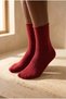 Women's dark red colored elastic free modal fabric thin socket socks