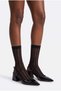 Women's Black Colored Stripe Patterned Opaque Socks - 2