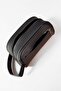 Men's Black Color Faux Leather Two-Compartment Portfolio Shaver Handbag - 7