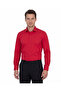 80% Cotton Vibrant Red Regular Fit Men's Shirt