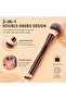 9Pcs Double Ended Makeup Brush Set, Dark Burgundy Handles, for Full Face & Eye Makeup - 3