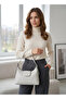 New Textured Faux Leather Shoulder Bag with Adjustable Strap and Zipper Closure - 2