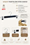 Wooden 8131 Latch Hanger for Pants and Skirts, Black Color, 1 Piece
