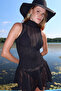 Sofia Beachwear Black Mini Beach Dress