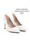 Stiletto White Skin - Medium Size Thin Heel Women's Shoes - 2