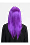 Purple Color Straight Cut Long Party Wig False Hair - 2
