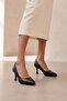 Black Genuine Leather Thin Heeled Stiletto - 2