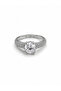 Royal Promise Half Round Stone Single Stone Design Adjustable Women's Steel Ring Silver Non-Tarnish - 3