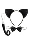 Cat Costume Set Black Color - Tutu Skirt, Crown with Ears, Bow Tie, Tail - 3