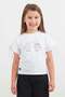 Rabbit Printed Sleeve Ruffle Girl's T-Shirt