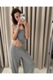 Comfortable Drape Pants Gray Melange - 5