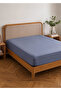 100% Cotton Satin Supreme Double Fitted Sheet Blue (160X200X35 cm)
