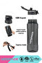 850ml New Collection Medium Size Tritan Water Bottle with Silicone Straw, Measuring Scale, Transparent Body and Hand Strap, Bpa Free, Odor Free - 4