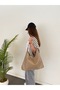 Women's Mink Large Size Shoulder Bag with Staple Detail, Soft Leather Look, Suitable for Daily, University, and Office Use, Hobo Bag - 7