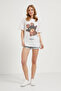 Women's Teddy Bear Printed Oversize Summer White T-Shirt - 3