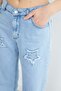 Star Embroidered Palazzo Jeans - 8