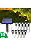 warm white1 10 in 1 Outdoor Solar Lights RGB Changing Lawn Ground Lamp IP65 Waterproof Landscape Spo